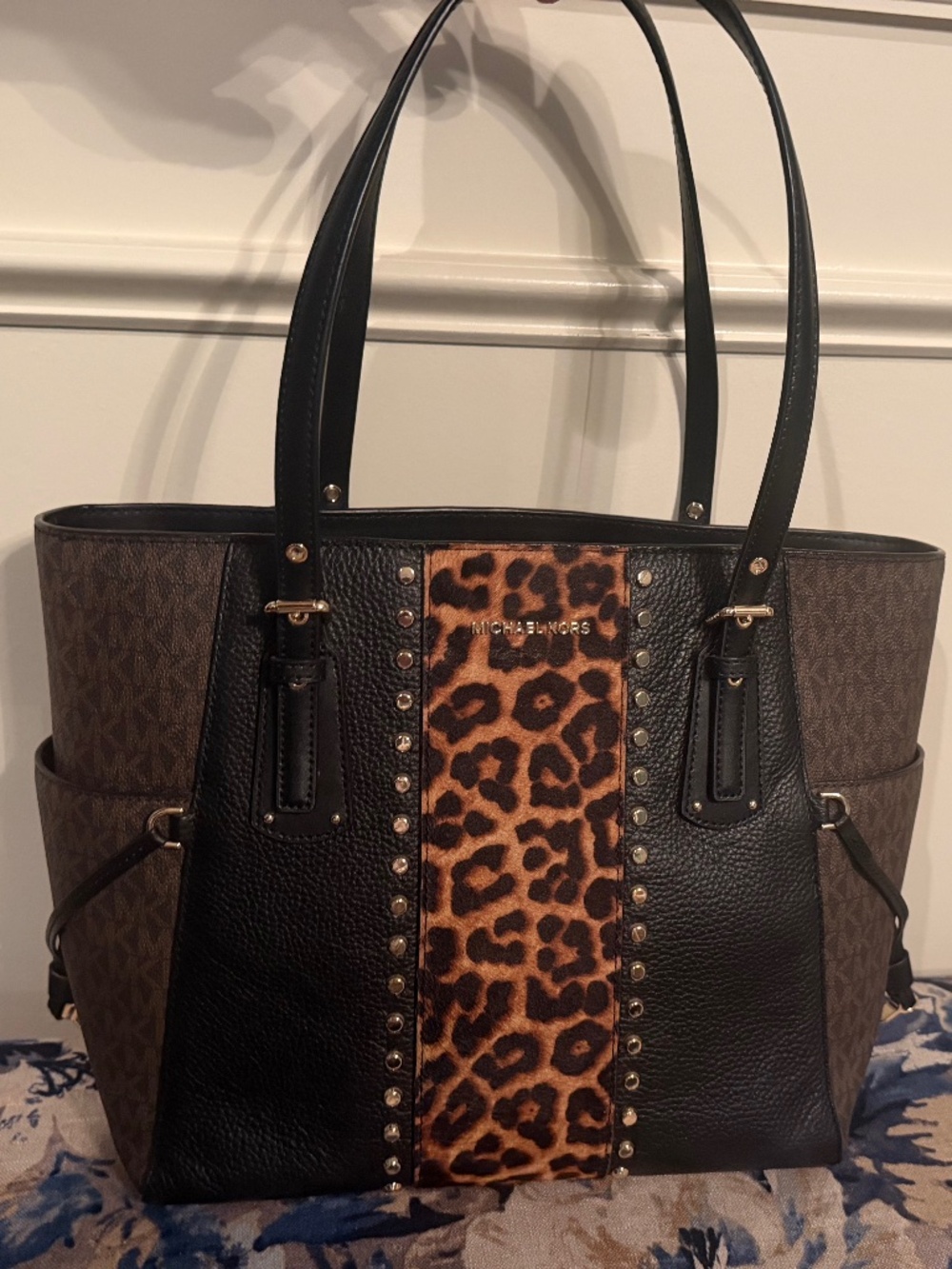 Michael Kors Voyager Calf Hair Cheetah/Signature Multi